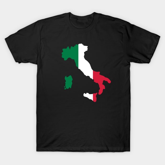 Italian Flag Italy Map T-Shirt by sweetsixty